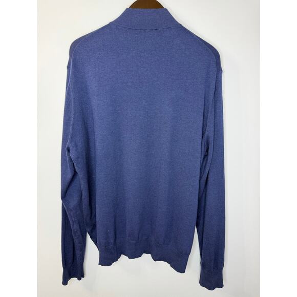Peter Millar Whitaker Quarter-Zip Sweater Blue Men's XL Preppy - Picture 6 of 10